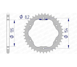 Couronne AFAM alu ultra-light anodisé dur 51804 - 520 - 1074696007