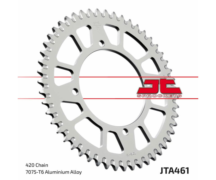 Couronne JT SPROCKETS aluminium ultra-light anti-boue 461 - 420