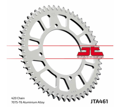 Couronne JT SPROCKETS aluminium ultra-light anti-boue 461 - 420 - 1096570003