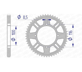 Couronne AFAM aluminium 17105428 - 1074597001