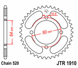 Couronne JT SPROCKETS acier standard 1910 - 520 - 1074974001