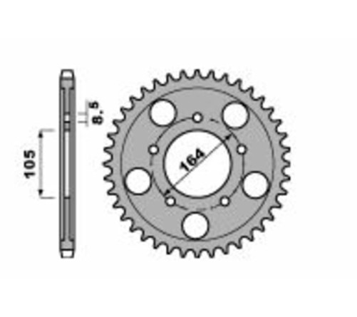 Couronne PBR acier C45 standard 4557 - 525 - 1075359002