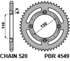 Couronne PBR acier C45 standard 4549 - 520