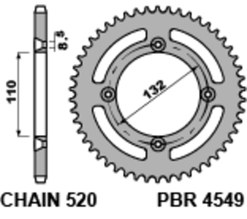 Couronne PBR acier C45 standard 4549 - 520