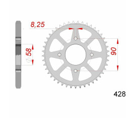 Couronne AFAM acier standard 14212 - 428 - 1074499001