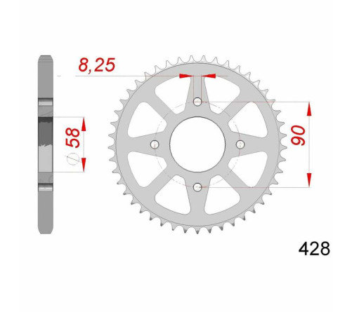 Couronne AFAM acier standard 14212 - 428 - 1074499001