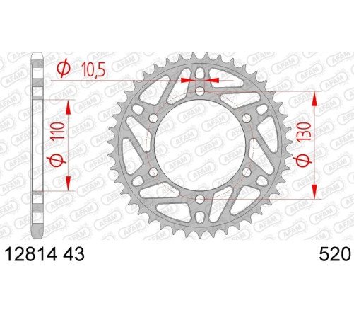 Couronne AFAM acier standard 12814 - 520 - 1074460001