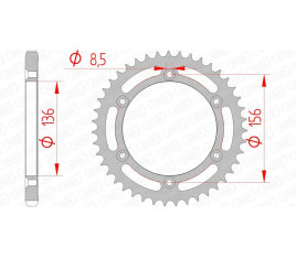 Couronne AFAM acier standard 14506 - 525 - 1074520001