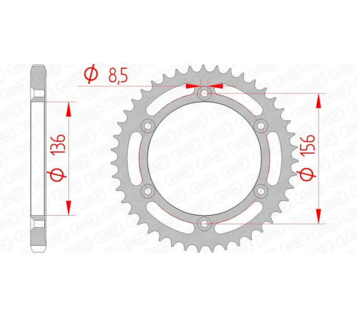 Couronne AFAM acier standard 14506 - 525 - 1074520001