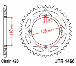 Couronne JT SPROCKETS acier standard 1466 - 428 - 1074925003