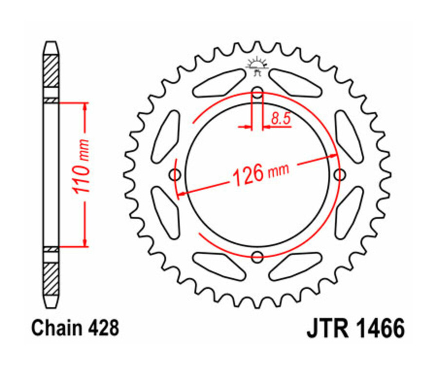 Couronne JT SPROCKETS acier standard 1466 - 428