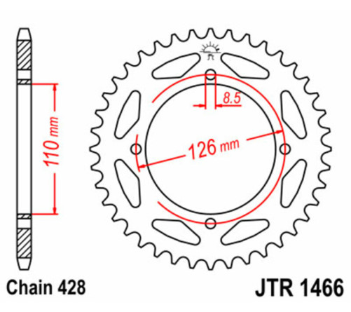 Couronne JT SPROCKETS acier standard 1466 - 428 - 1074925003