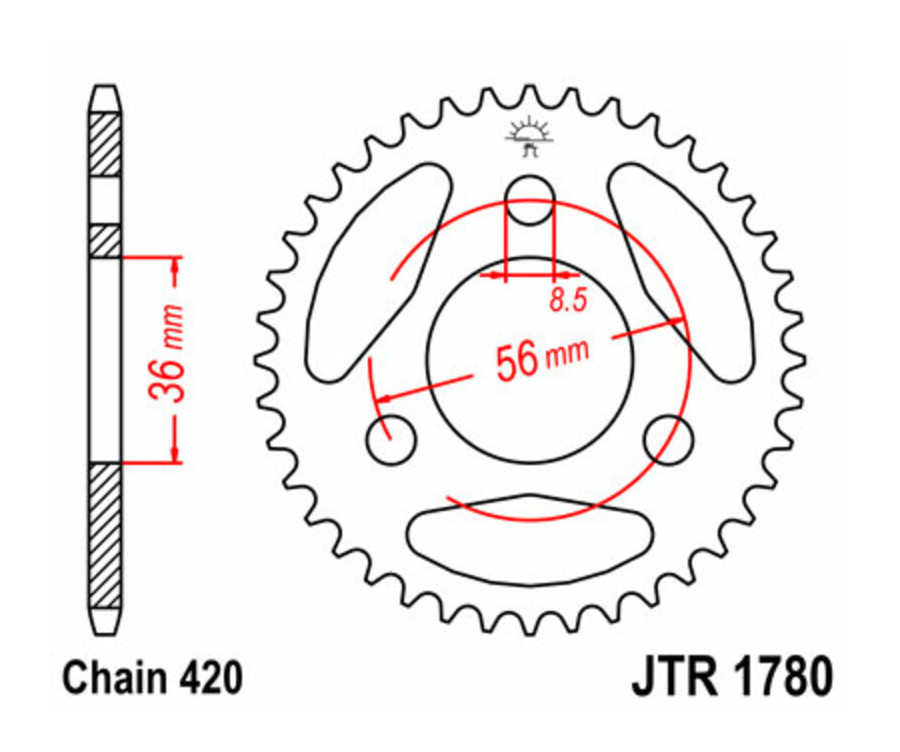 Couronne JT SPROCKETS acier standard 1780 - 420