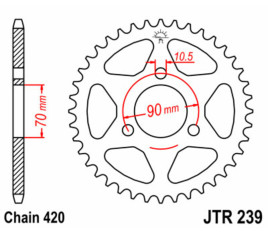 Couronne JT SPROCKETS acier standard 239 - 420 - 1074997006