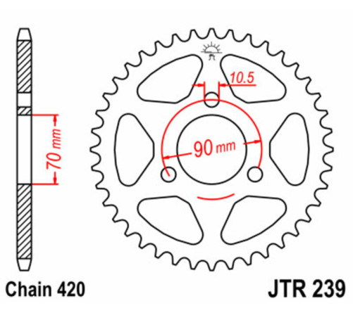 Couronne JT SPROCKETS acier standard 239 - 420 - 1074997006