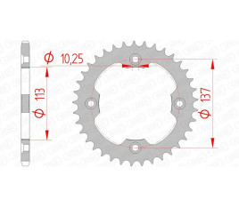 Couronne AFAM acier standard 14412 - 520 - 1074516003