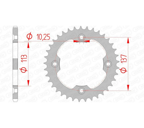 Couronne AFAM acier standard 14412 - 520 - 1074516003