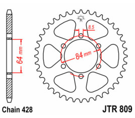 Couronne JT SPROCKETS acier standard 809 - 428 - 1075121006