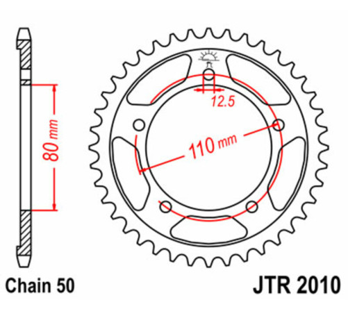 Couronne JT SPROCKETS acier standard 2010 - 530 - 1074980007