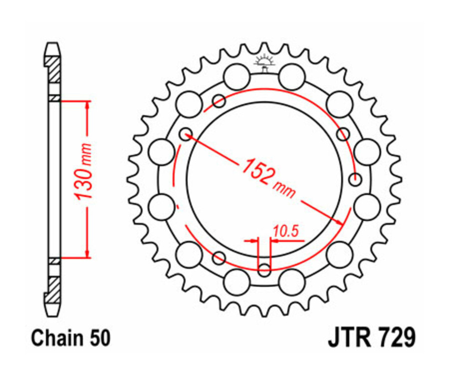 Couronne JT SPROCKETS acier standard 729 - 530