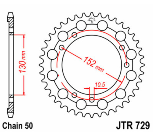 Couronne JT SPROCKETS acier standard 729 - 530 - 1075099001