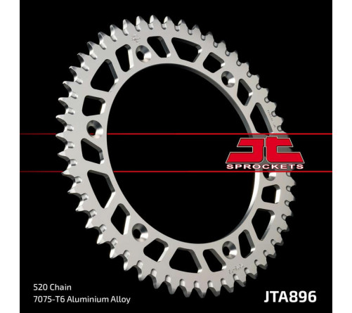 Couronne JT SPROCKETS aluminium ultra-light anti-boue 896 - 520