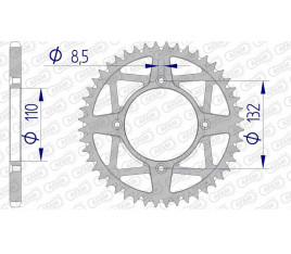 Couronne AFAM aluminium Ultra-Light anti-boue 72306 - 520 - 1074737002