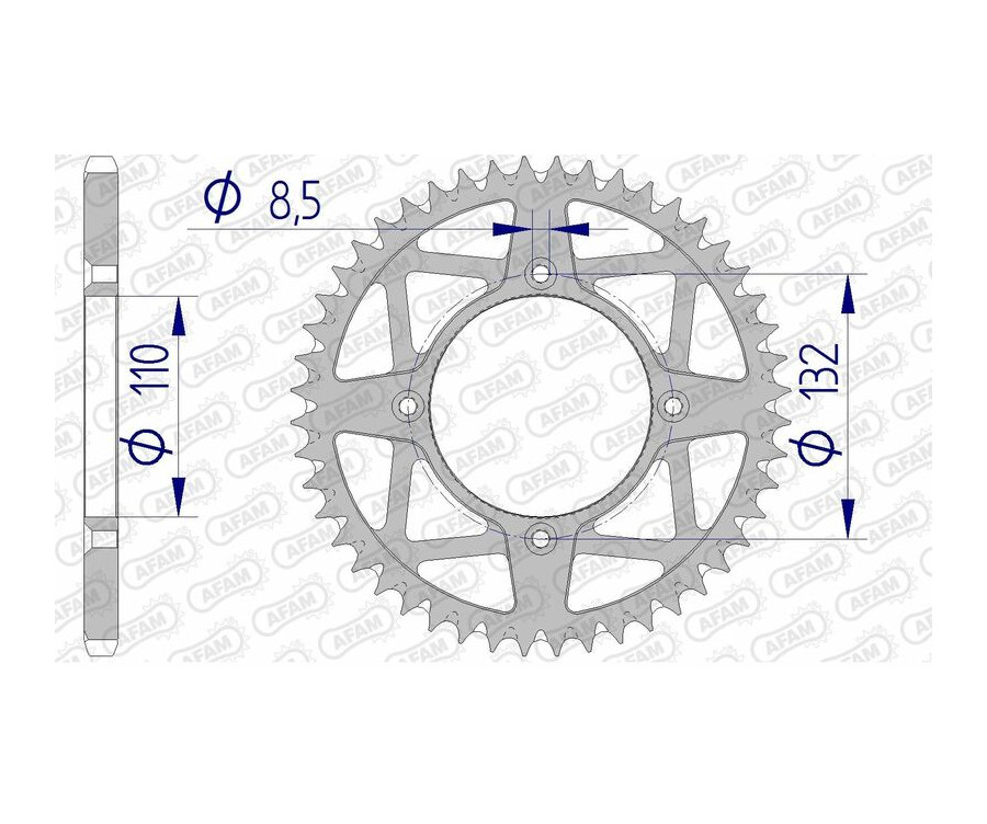 Couronne AFAM aluminium Ultra-Light anti-boue 72306 - 520