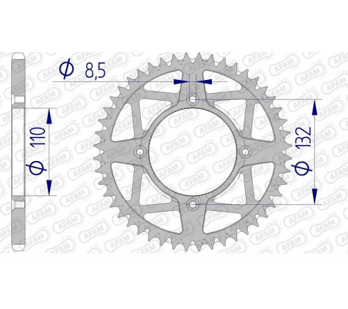 Couronne AFAM aluminium Ultra-Light anti-boue 72306 - 520 - 1074737002