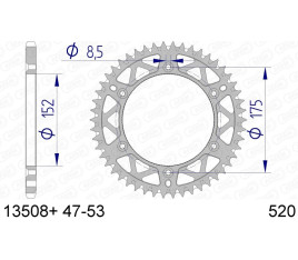 Couronne AFAM aluminium Ultra-Light anti-boue 13508 - 520 - 1074474001