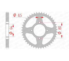 Couronne AFAM acier standard 12200 - 428 - 1074408004