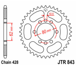 Couronne JT SPROCKETS acier standard 843 - 428 - 1075155002