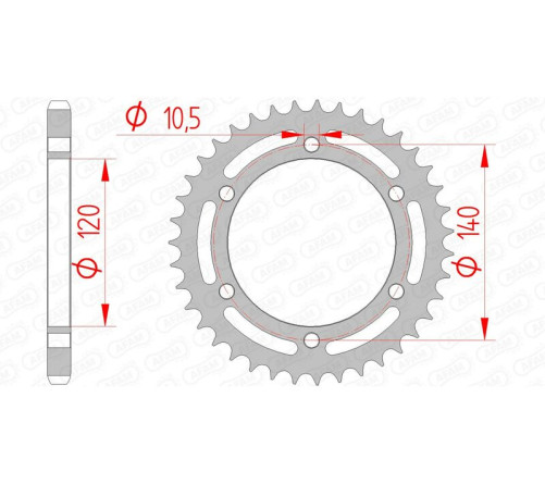 Couronne AFAM acier standard 16605 - 525 - 1074586003