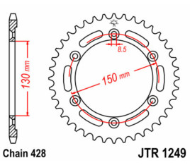 Couronne JT SPROCKETS acier standard 1249 - 428 - 1074891001