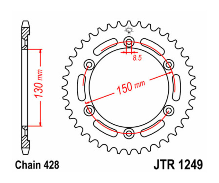 Couronne JT SPROCKETS acier standard 1249 - 428