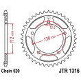 Couronne JT SPROCKETS acier standard 1316 - 520