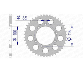 Couronne AFAM aluminium 93303 - 520 - 1074805004