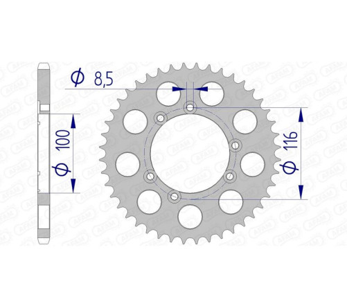 Couronne AFAM aluminium 93303 - 520 - 1074805002