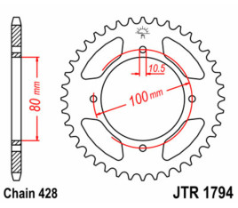 Couronne JT SPROCKETS acier standard 1794 - 428 - 1074944001