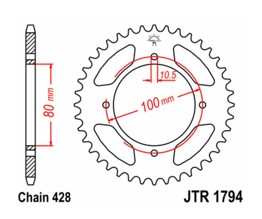 Couronne JT SPROCKETS acier standard 1794 - 428