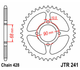 Couronne JT SPROCKETS acier standard 241 - 428 - 1074999001