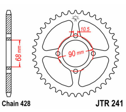 Couronne JT SPROCKETS acier standard 241 - 428 - 1074999001