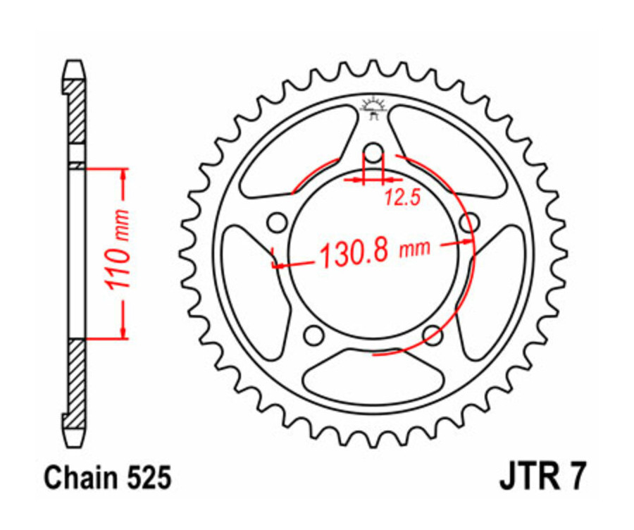 Couronne JT SPROCKETS acier standard 7 - 525