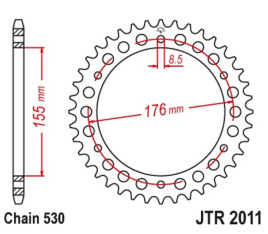 Couronne JT SPROCKETS acier standard 2011 - 530 - 1096592001