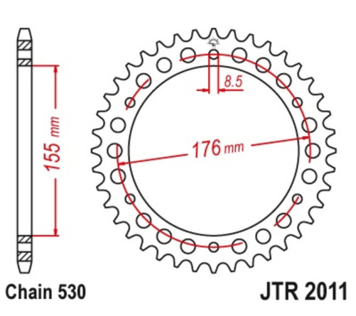 Couronne JT SPROCKETS acier standard 2011 - 530 - 1096592001