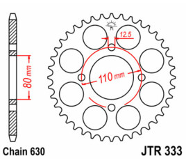 Couronne JT SPROCKETS acier standard 333 - 630 - 1075039002