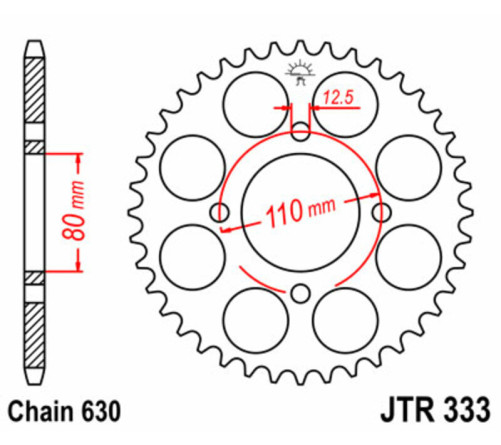 Couronne JT SPROCKETS acier standard 333 - 630 - 1075039002