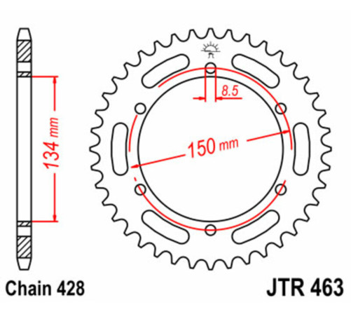 Couronne JT SPROCKETS acier standard 463 - 428