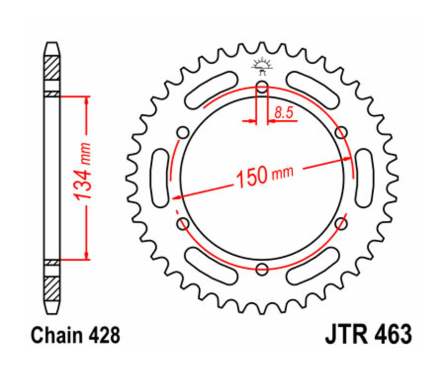 Couronne JT SPROCKETS acier standard 463 - 428