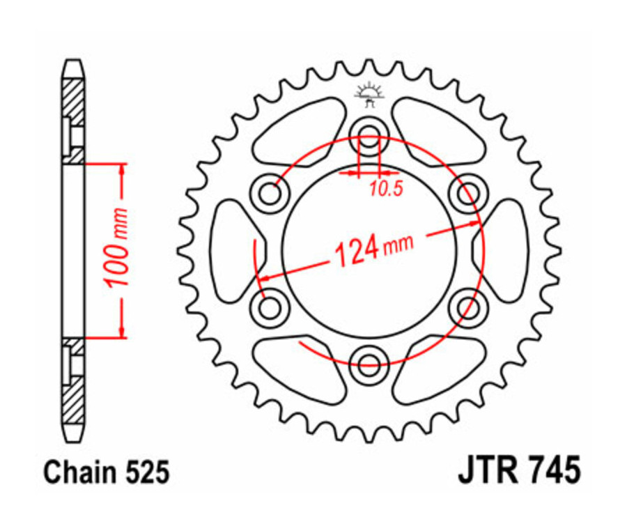 Couronne JT SPROCKETS acier standard 745 - 525